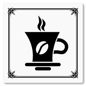 Kavárna, 80x80mm, bílá, Nebraska